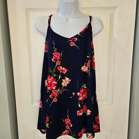 Papermoon Stitch Fix Basima Strappy Back Knit Navy P2XL Floral Tank Whimsygoth - Picture 3 of 9